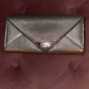 Rebecca Minkoff silver envelope wallet
